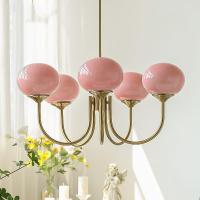 ราคา โคมไฟฝรั่งเศสในห้องนั่งเล่น โคมไฟระย้า สีชมพูย้อนยุค โคมไฟห้องนอน โคมไฟห้องนอนใหญ่ โคมไฟห้องเด็ก (28976239263)
