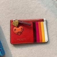 ราคา TORY BURCH สตอรี เบิร์ช กระเป๋าใส่บัตรใหม่หนังวัวกระเป๋าใส่เหรียญคุณภาพสูง (15321114748)