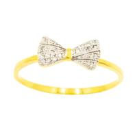 ราคา ♞,♘,♙Happy jewelry แหวนโบว์ แหวนเพชรแท้ ทองแท้ 37.5% ME649 XFS (27636143206)