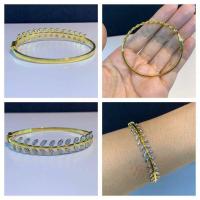 ราคา กำไลทอง "ใบมะกอก" ฝังเพชร งานมือหนึ่ง ทองแท้-เพชรแท้ 100% (20569760439)