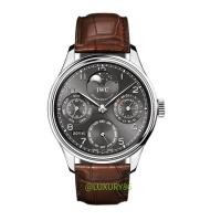 ราคา ไอค-นาฬิกา Portugal Perpetual Calendar Series 18K ทองคําขาว 42.3 มม.นาฬิกาผู้ชายกลไกอัตโนมัติ IW502 (25535249507)