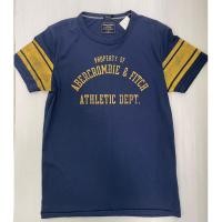 ราคา LU88 | Abercrombie&Fitch เสื้อยืดคอกลม สีกรมท่า ตัวอักษรเหลือง ผ้าบาง ของแท้ (22626832907)