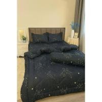 ราคา ชุดเครื่องนอน 4 ชิ้น โพลี ฝ้าย - ปลอกที่นอน 2–10ซม - ลายสวยมากมาย ลายดาวกลางคืน (40667618984)