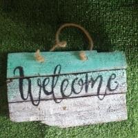 ราคา ป้ายไม้ตกแต่ง welcome (11706640049)