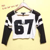 ราคา forever 21 เสื้อครอปแขนยาว แท้% (1891115296)