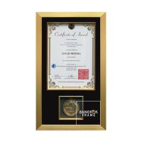ราคา Bangkokframe-กรอบรูปใส่ของสะสม-กรอบใบประกาศนียบัตร-กรอบเหรียญรางวัล ขนาดA4 โชว์เหรียญรางวัล (19440626348)