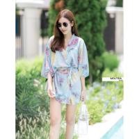 ราคา เสื้อคลุมกิโมโน มาพร้อมเชือกผูกเอว (395640115)