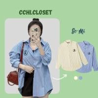 ราคา เสื้อเชิ้ตแขนยาวลายสก๊อตสีฟ้าหลวมเสื้อเชิ้ตลายสก๊อตผู้หญิงแขนยาวปักลายตัวอักษร ที177 (41864552384)