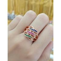 ราคา #​แหวนนาคพลอยสามสีไม่ลอก (13697240041)