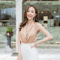 ราคา เสื้อออกงาน ผ้าซาติน แขนกุด อกไขว้ทับ ผ้าซาติน (6360592113)