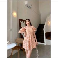 ราคา เดรสเกาะอกลายดอกสีส้ม (27805292025)