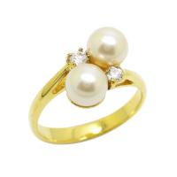 ราคา แหวนไข่มุกคู่ ไข่มุกเพชร แหวนมุกแฟชั่น แหวนไข่มุก6มิล ประดับเพชร ชุบทอง ชุบทอง 24k (22658525238)