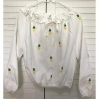 ราคา เสื้อตัวนี้น่ารักมากๆ งานปักลายสัปปะรดเสื้อใส่ได้ 2 แบบปาดไหล่หรือเปิดไหล่ก็ได้ (141250414)