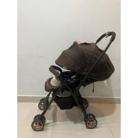 ราคา รถเข็น Combi Mechacal Handy สีน้ำตาลชมพู น่ารักมาก เด็กผู้หญิง รถเข็นเเด็กแรกเกิดมือสอง น้ำหนักเบา พับมือเดียว (24785604417)