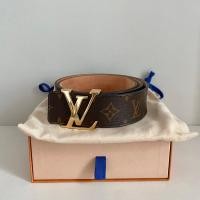 ราคา Used like new เข็มขัดLouis Vuitton M9608V LV INITIALES 40MM ขนาด 85 cm Golden Buckle Monogram Belt (21089480479)