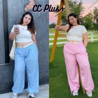 ราคา CiCi Plus+ (710) กางเกงขายาว ลายริ้ว ผ้าซาร่า แต่งขอบเอว ขากางเกงมีเชือกรูด ใส่วันสบายๆ สไตล์สาวพลัสไซส์ (29960069737)