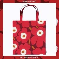 ราคา พร้อมส่ง !! Marimekko Unikko Tote Bag Winter 2020 ดอกสีแดงพื้นแดง (5456331315)