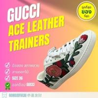 ราคา ของแท้ รองเท้าGucci Ace leather trainers ลายดอกไม้ มือสอง สภาพสวย (25619800248)