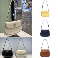 ราคา Prada/Cleo สายสะพายปรับได้/หนังวัวเคลือบเงา/กระเป๋าใต้วงแขน/กระเป๋าสะพาย/ของแท้ 100% (24041474701)