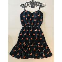 ราคา 211_orange juice เดรสเกาะอก ซิปหลัง มีสม็อค สีดำ ลายเเก้วน้ำส้ม (22576802632)