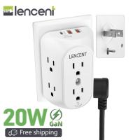 ราคา Lencent อะแดปเตอร์ปลั๊กพ่วง 2 ขา 3 เป็น 2 ช่อง 6 ช่อง PD20W และ 2 พอร์ต USB A ป้องกันไฟกระชาก 1728J กว้าง 3 ด้าน ปลั๊กโพลาไรซ์ ติดผนัง (25020205826)