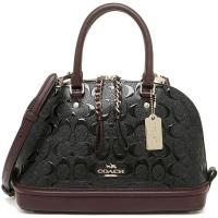 ราคา #ส่งฟรี EMS‼️ ของแท้ % COACH F55450 MINI SIERRA SATCHEL IN SIGNATURE DEBOSSED PATENT LEATHER (1138807314)