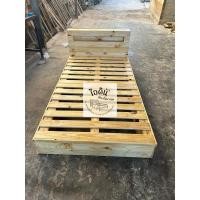 ราคา เตียงไม้พาเลท สไตล์มินิมอล ไม้ช่องระแนง หัวเตียงใส่หลอดไฟได้ (9445961892)