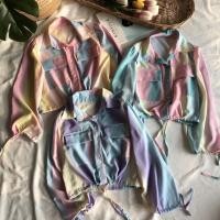 ราคา เสื้อครอปแขนยาวสีรุ้งพาสเทล (7662593343)