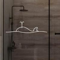 ราคา สติ๊กเกอร์ติดประตูกระจกลายปลาวาฬเรียบง่ายห้องน้ําประตูบานเลื่อนสติ๊กเกอร์ตกแต่งกาวไม่มีเครื่องหมาย (40513694826)