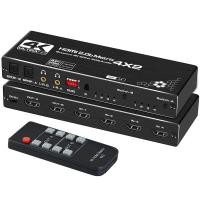 ราคา 4K @ 60Hz HDMI Matrix 4x2 Splitter 4 IN 2 OUT HDMI Splitter Switcher สําหรับ TV Xbox (44200309251)