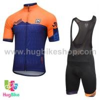 ราคา ชุดจักรยานแขนสั้นทีม La Fausto Coppi 17 (01) สีน้ำเงินส้ม กางเกงเอี๊ยม (10700352125)