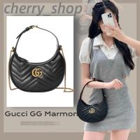 ราคา Gucci GG Marmont Half Moon Mini Bag /สตรี / กระเป๋าถือ / กระเป๋าสะพายไหล่/ แบรนด์ใหม่และเป็นของแท้ (26626036439)