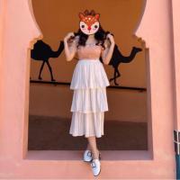 ราคา กระโปรงอัดพลีท กระโปรงระบาย 3ชั้น (3127723551)