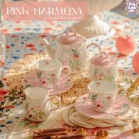 ราคา Violet Flamingo ชุดน้ำชารุ่น Pink Rose เซ็ตกาน้ำชา แก้วชาพร้อมจานรอง พร้อมกล่องน่ารักๆ (27028671496)