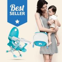 ราคา ส่งต่อ เก้าอี้ทานข้าวเด็ก ปรับระดับได้ มีสายรัดกันตก สีฟ้า (1803106067)