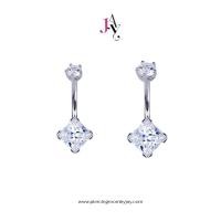 ราคา Piercingroom by Jay จิวสะดือสำหรับผิวแพ้ง่าย Diamond Shape CZ Belly Ring จิวสะดือ รูปทรงสี่เหลี่ยม เงินแท้ (ราคาต่อชิ้น) (28155693210)
