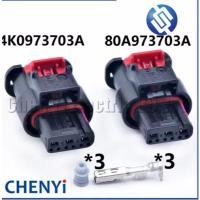 ราคา 3 Pin ขั้วต่อกันน้ําอัตโนมัติ PDC ปลั๊กเซ็นเซอร์เรดาร์ที่จอดรถ 80A973703เอ 4เค0973703A 80A 973 703 A 4K0 973 703 A สําหรับ VW Audi (43559490512)