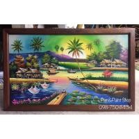 ราคา ภาพวาดวิถีชีวิตชนบท พร้อมกรอบไม้ ขนาด 69x109 cm. (8308438951)