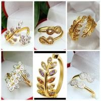 ราคา jewelryshop365 K148 แหวนแฟชั่น แหวนเพชร แหวนใบมะกอก (ฟรีไซส์) (15324490646)