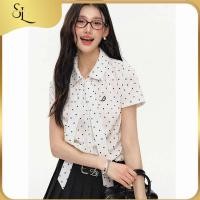 ราคา เสรีนา เสื้อคอบัวลายจุดแต่งระบายเสื้อเลดี้สไตล์เกาหลีวินเทจ ส40 (43062402334)