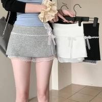 ราคา กระโปรงทรงเอ ผ่าหน้าระบายลูกไม้ พร้อมส่ง (42302623967)