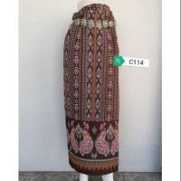 ราคา ผ้าถุงสีน้ำตาล แบบป้ายผูก ผ้าฝ้ายแท้ พิมพ์ลาย เย็บแล้วพร้อมใส่(มีเชือกมัดเอว) (6412696717)