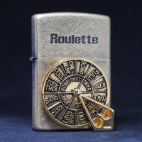 ราคา Zippo ZA-1-90B ไฟแช็กซิปโป้ของแท้จากเกาหลี ลาย #Roulette (วงกลมด้านหน้าหมุนได้) (4337251596)