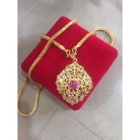 ราคา จี้เพชรซีกทับทิมแท้พร้อมสร้อยคอ งานหุ้มเศษทองแท้100% สวยงามมาก (1866070483)
