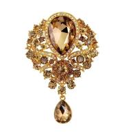 ราคา Kututu kebaya เข็มกลัด waterdrop ห้อยระย้า rhinestone ทอง swarovski เข็มกลัด (41055657658)