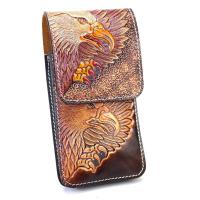ราคา Chinatown Leather กระเป๋าหนังวัวแท้ลายหนังวัวแท้ ตอกลาย นกเหยี่ยว ร้อยเข็มขัดฝาตั้งใส่มือถือ ไอโฟนโปรแมค (18605231365)