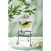 ราคา โถจ่ายน้ำหวาน โหลแก้วจ่ายน้ำ มีก็อกพร้อมฐานตั้ง ขนาด 5 ลิตร (27979898399)