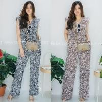 ราคา ชุดเซ็ท​สาว​อวบลายม้าลาย​ เสื้อคอวี แขนกุด+กางเกงเอวสูง​ (6443323170)