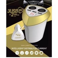ราคา WK Design WPC05 Car Charger 3.2A 3 USB Slot + 2 Switch Control 5V w/ Smart Car Charger Cup (21508576069)