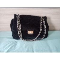 ราคา กระเป๋าสะพายใบใหญ่สีดำผ้ากำมะหยี่ (7913194393)